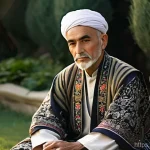 타지키스탄의 유명한 문학 작품 - Le Chant des Anciens: Rudaki in a Samanid Garden**

A serene, wise, elderly male poet, embodying the...